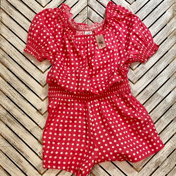 BNWT Gap Kids Pilka Dot Romper - Picture 1 of 2